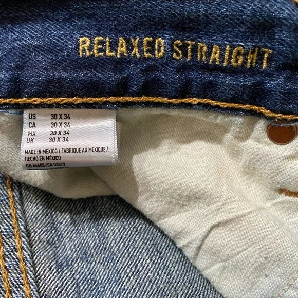 American Eagle 🦅 Outfitters relaxed straight jeans size 30 x 34 MINT - Picture 7 of 8